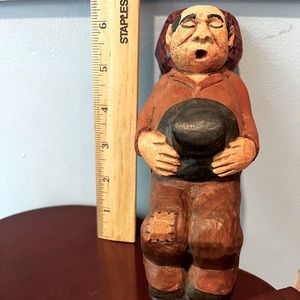 Wood whittled figure. Aprox 6 inch high